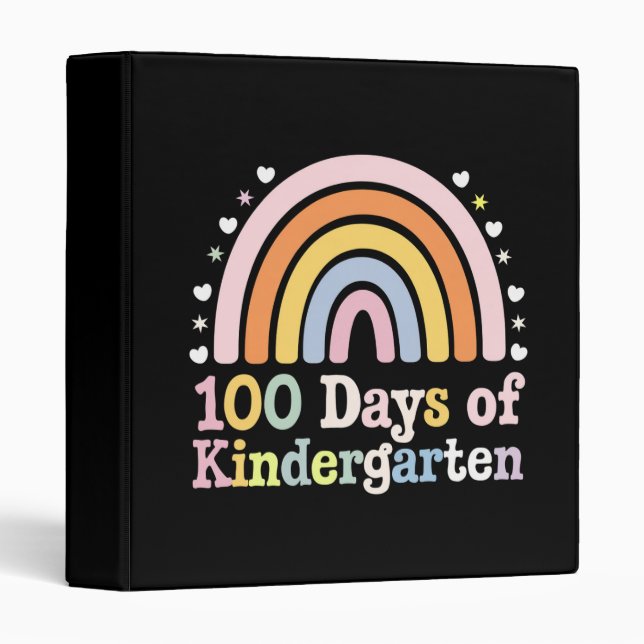 100th Day of Kindergarten Teacher Kids 100 Days  Binder (Front/Spine)