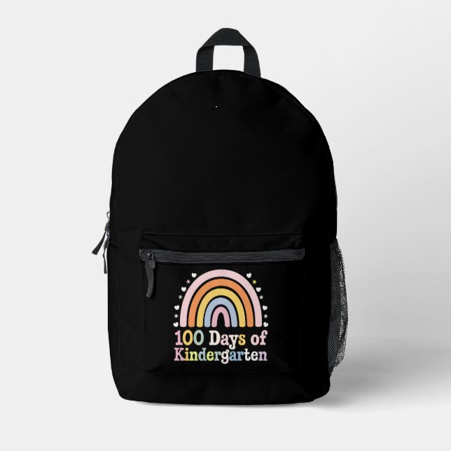 100th Day of Kindergarten Teacher Kids 100 Days  Printed Backpack (Front)
