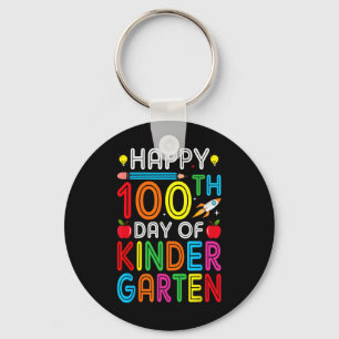 100th Day Of Kindergarten Teacher Kids 100 Days Sm Keychain