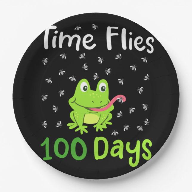 100th Day of School 100 Days 34 Paper Plate (Front)