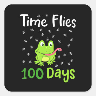 100th Day of School 100 Days 34 Square Sticker