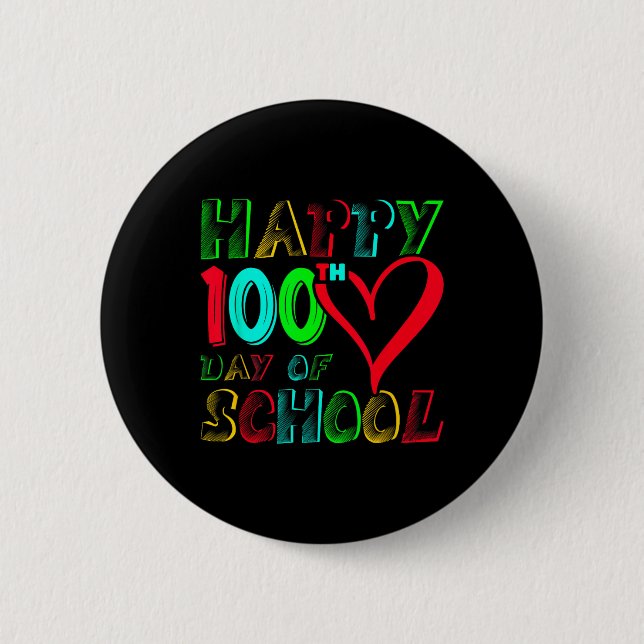 100th Day Of School 100 Days Cute Students Boys Gi 2 Inch Round Button (Front)