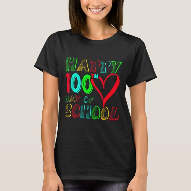 100th Day Of School 100 Days Cute Students Boys Gi T-Shirt (Front)