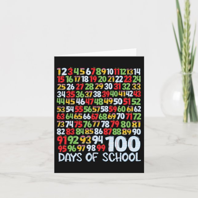 100th Day Of School 100 Days Math Numbers Teacher  Card (Front)