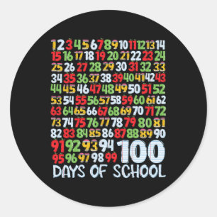 100th Day Of School 100 Days Math Numbers Teacher  Classic Round Sticker
