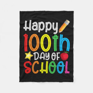 100th Day Of School 100 Days Of School Teacher Stu Fleece Blanket