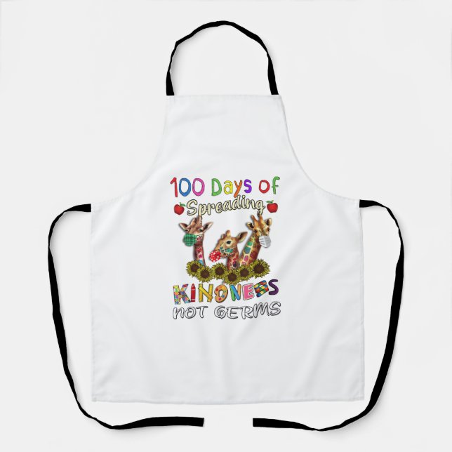 100th Day of School 100 Days Of Spreading Kindness Apron (Front)