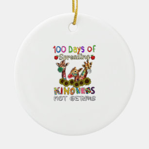 100th Day of School 100 Days Of Spreading Kindness Ceramic Ornament