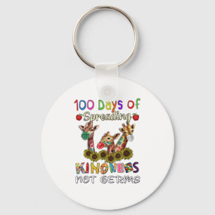 100th Day of School 100 Days Of Spreading Kindness Keychain