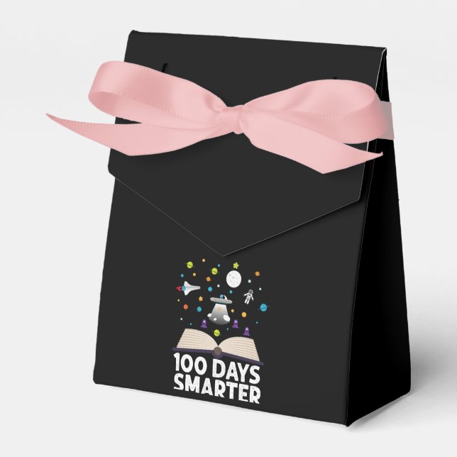 100th Day Of School 100 Days Smarter Books Space  Favor Box (Front Side)