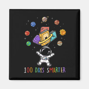 100th Day Of School 100 Days Smarter Books Space L Magnet