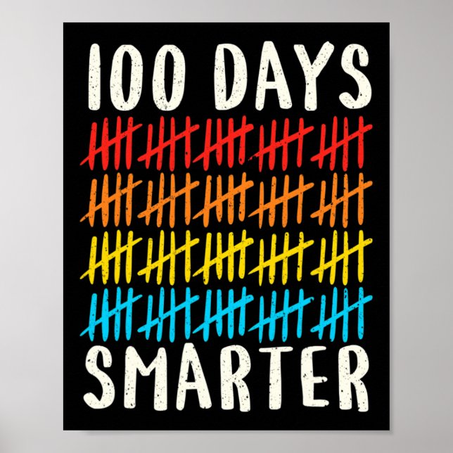 100th Day Of School 100 Days Smarter Teacher Stude Poster (Front)