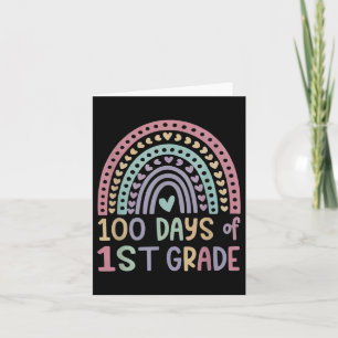 100th Day Of School 1st Grade 100 Days Smarter Fir Card