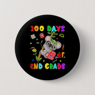 100th Day Of School 2nd Grade Koala Happy 100 Days 2 Inch Round Button
