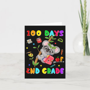 100th Day Of School 2nd Grade Koala Happy 100 Days Card