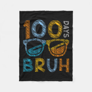 100th Day Of School And Still Loving It 100 Rainbo Fleece Blanket