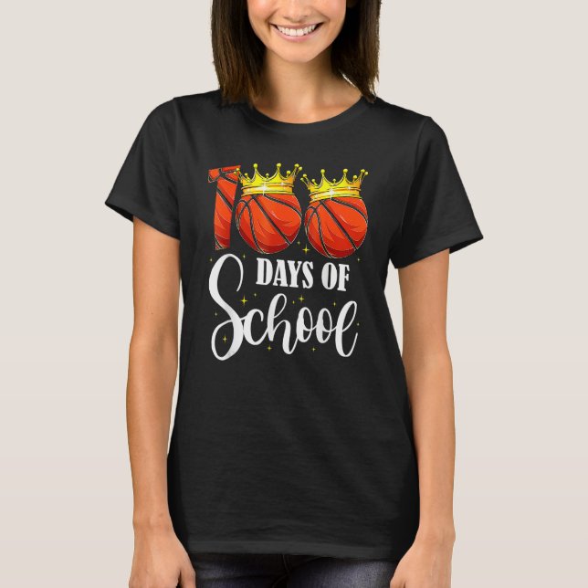 100th Day Of School Basketball 100 Days Smarter Te T-Shirt (Front)