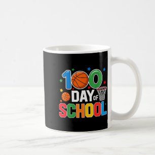 100th Day Of School Basketball - Kids 100 Days Of  Coffee Mug