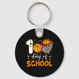 100th Day of School Basketball Kids 100 Days Of Sc Keychain