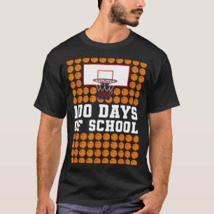 100th Day Of School Basketball Kids 100 Days Of Sc T-Shirt