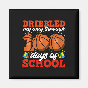 100th Day Of School Boys Basketball 100 Days Of Sc Magnet