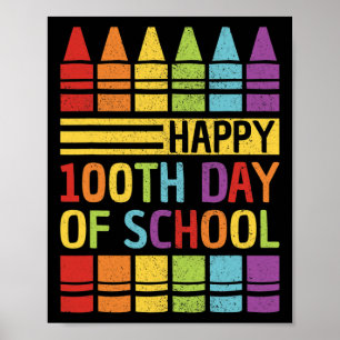 100th Day Of School Boys Girls Kids 100 Days Of Sc Poster