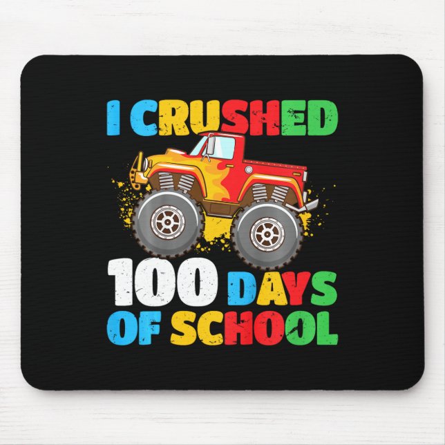 100th Day Of School Boys I Crushed 100 Days Of Sch Mouse Pad (Front)
