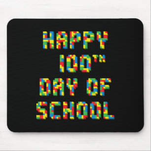 100th Day Of School Build Blocks Teachers Kids  Mouse Pad