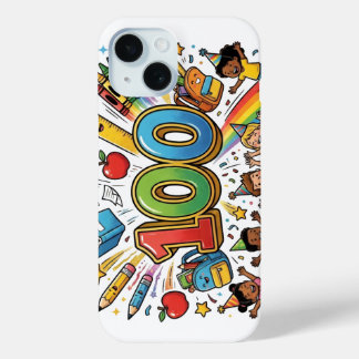 100th Day of School Colorful Celebration Design –  iPhone 15 Case
