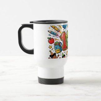 100th Day of School Colorful Celebration Design –  Travel Mug