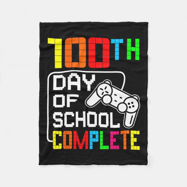 100th Day Of School Complete Video Game Students G Fleece Blanket (Front)