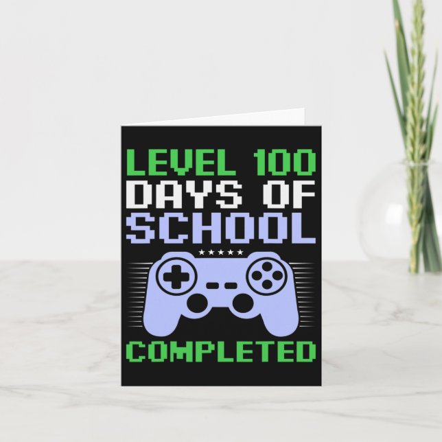 100th Day Of School Completed For Kids  Card (Front)