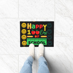 100th Day of School Cute Smile Face Doormat