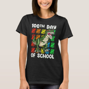 100th Day Of School Dinosaur Rex   Boys Toddler T-Shirt