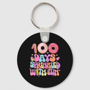 100th Day Of School Doughnut 100 Days Sprinkled Wi Keychain
