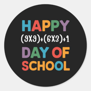 100th Day Of School Funny Math Teacher Men Women K Classic Round Sticker
