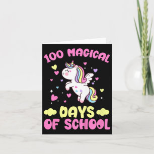 100th Day Of School Girls 100 Magical Days Of Scho Card