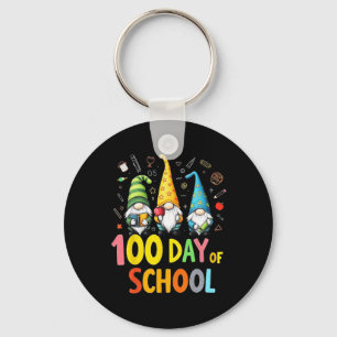 100th Day Of School Gnome Fun Teachers And Student Keychain