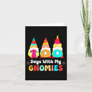 100th Day Of School Gnome Teachers Students 100 Da Card