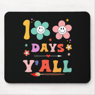 100th Day Of School Groovy 100 Days Y'all Teacher Mouse Pad
