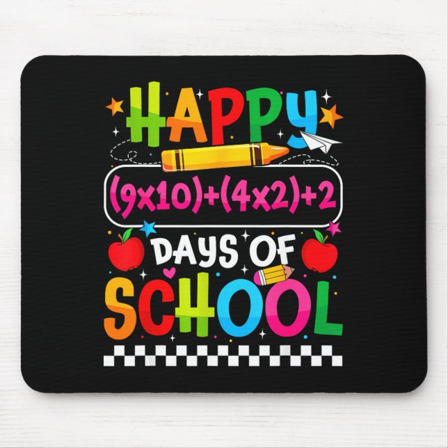 100th Day Of School Happy 100 Days Math Equation T Mouse Pad (Front)