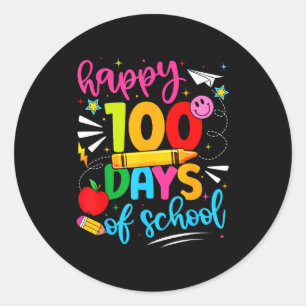100th Day Of School Happy 100 Days Teachers Boy Gi Classic Round Sticker