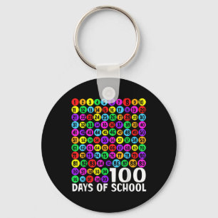 100th Day Of School Kids 100 Days Learning Math Nu Keychain
