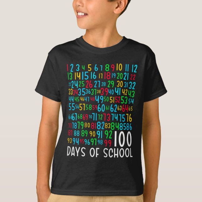 100th Day Of School Kids 100 Days Learning Math Nu T-Shirt (Front)