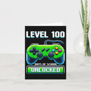 100th Day Of School Kids Video Games Boy Gamer Card