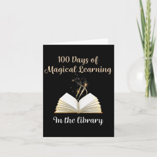 100th Day Of School Magical Library Learning Adven Card