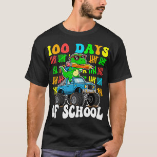 100th Day of School Monster Truck Dinosaur Fun T-Shirt