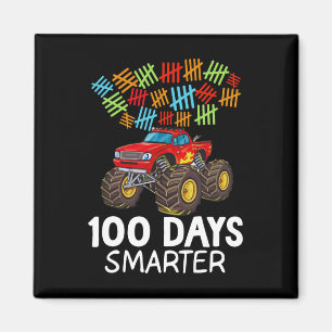 100th Day Of School Monster Truck Toddler 100 Days Magnet