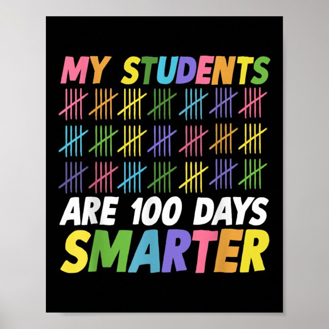 100th Day Of School My Students Are 100 Days Smart Poster (Front)