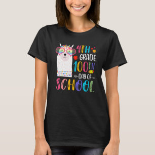 100th Day Of School No Prob Llama 100 Days Of 4th  T-Shirt